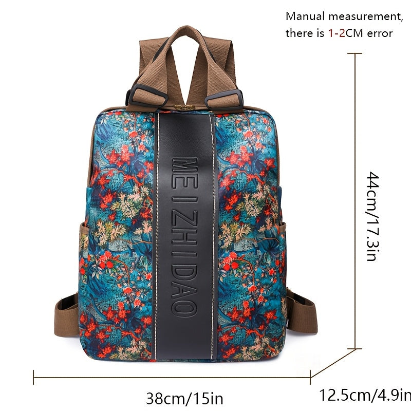 Outdoor Anti-Theft Backpack for Men And Women, Large Capacity, Stylish Printed, Nylon Lightweight Laptop Bag, Suitable for Casual Travel And Commuting.