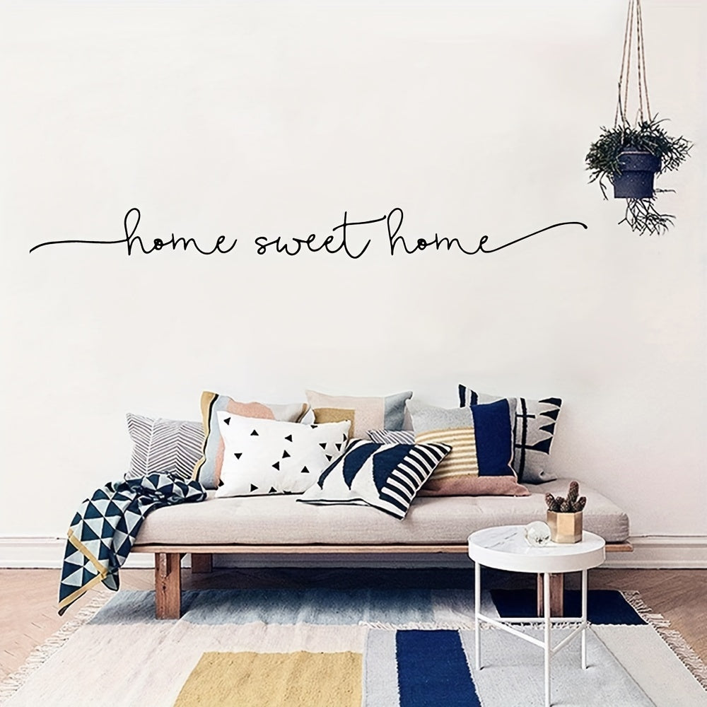 1pc Exquisite Home Sweet Home Phrase Wall Sticker, Art Decal For House Decoration, Wall Decals For Bedroom Decor, Vinyl Mural Wallpaper