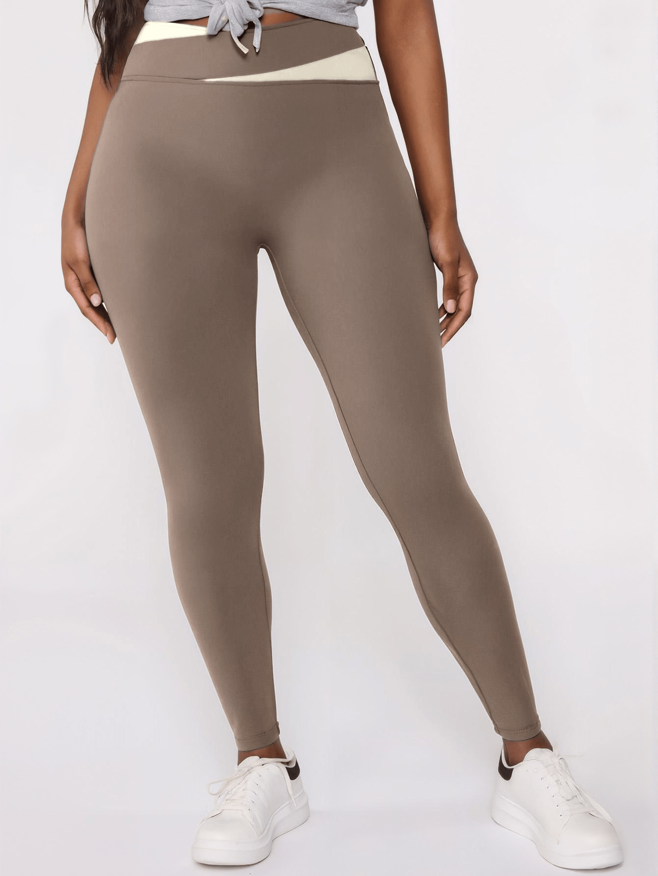 Stylish High-Waisted Tummy Control Women's Pants with Color Block Design - Perfect for Holidays and Casual Outings, Holiday Outfit, Walking Trousers, Trendy Bottoms, Comfortable Material, Stretch Fabric, Elastic Waistband, Fi