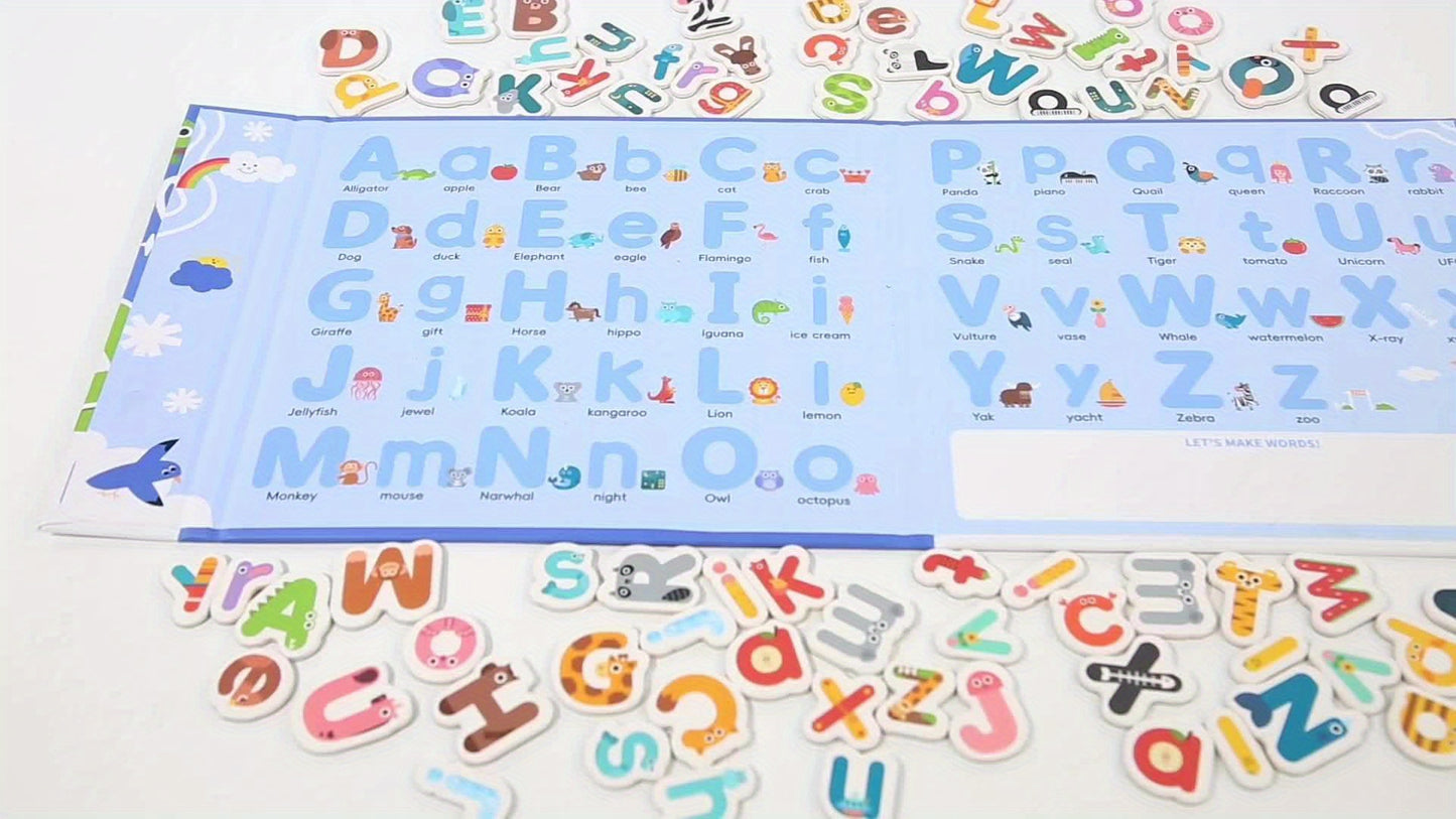Magnetic Alphabet Puzzle Book: Colorful ABC Learning Set for Preschoolers, Fridge Magnets for Ages 3-5. Flashcards