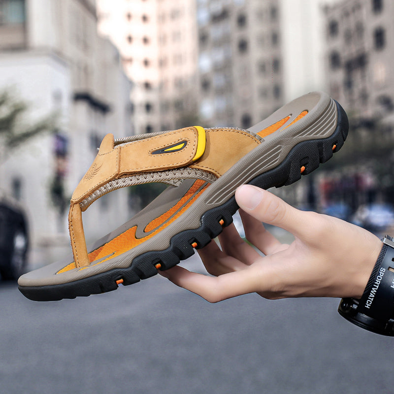 Men's & Unisex Slip-On - Adjustable Strap & Buckle Closure, Non-Slip Tread Sole, Brown/Orange/Black/Grey - Lightweight Cushioned Beach Shoes for Poolside, Casual, Vacation - Comfortable Indoor/ Slippers, Mules For Men, Indoor