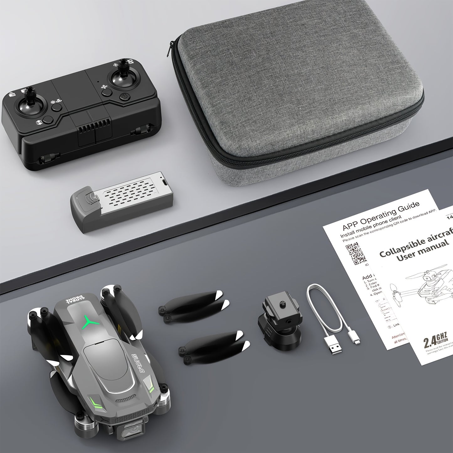 GD95 Quadcopter Drone, Foldable Drone, Drone with 480P Camera, with Gesture Selfie/altitude Hold/one-button Start/with Optical Flow Hovering Function, A Gift for Lovers/family/friends