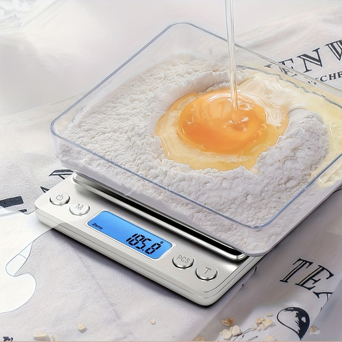 High Precision Digital Kitchen Scale - Stainless Steel, Grams & Ounces, Compact Design for Cooking, Baking & Meal Prep, Perfect for Apartments & Dorms, Back-to-School Essential (Battery Not Included), Appliances for Kitchen