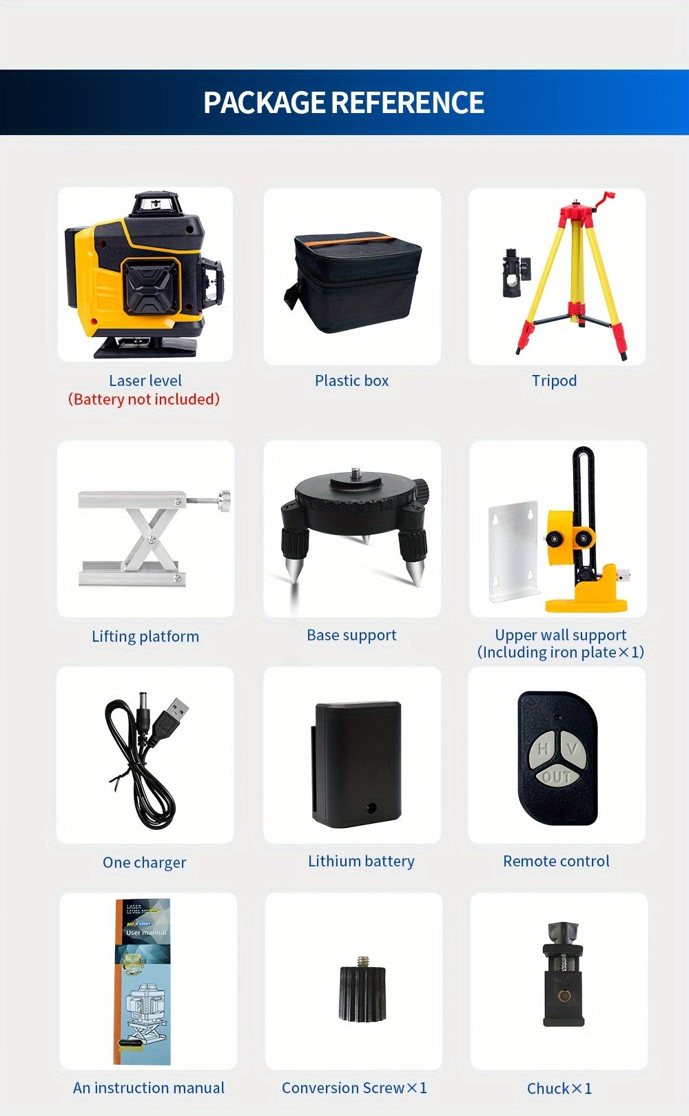 Honminda 16-Line 360° Self-Leveling Laser Level with Green Beam, 4x360° Vertical/Horizontal Cross Lines, Rechargeable Battery & Remote Control, Lifting Base & Tripod Included for Construction, Photography, Videography, Vide