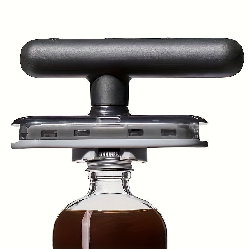 1pc Heavy-Duty Metal Manual Can Opener - Ergonomic Easy-Grip Handle, Safe & Effortless Lid Removal, No Sharp Edges, Compact Kitchen Tool for Jars & Cans, Jar Opener, Sleek Design, Sturdy Construction