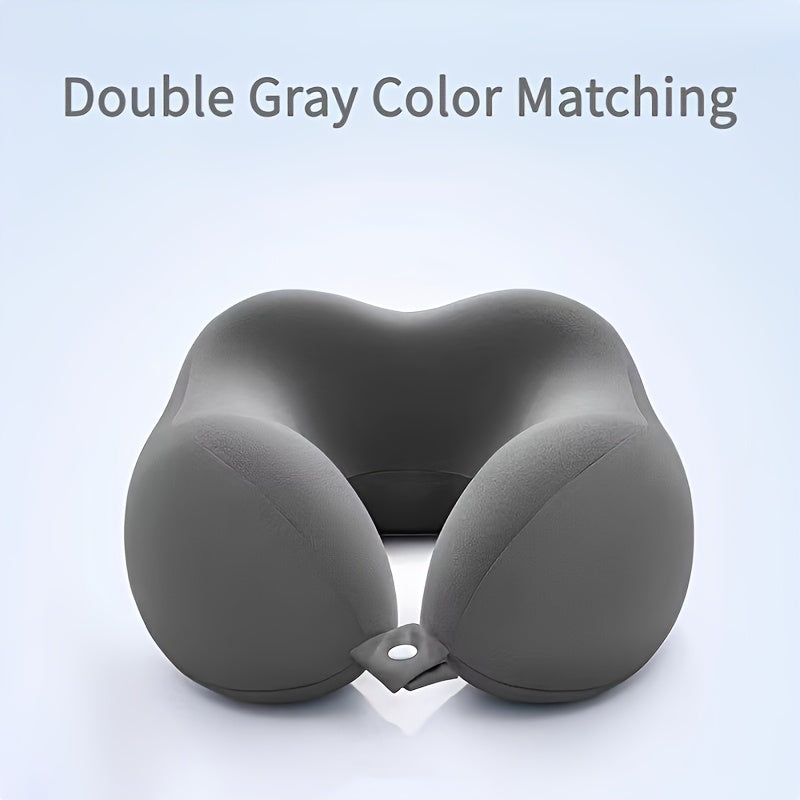 U-Shaped Neck Pillow for Travel & Office - Ergonomic Design, Medium Soft, Machine Washable, Black, Neck Pillow for Travel, Office Napping, and Relaxation, Relaxation Accessory, Modern Pillow, Comfortable Fit, Relaxation, Neck