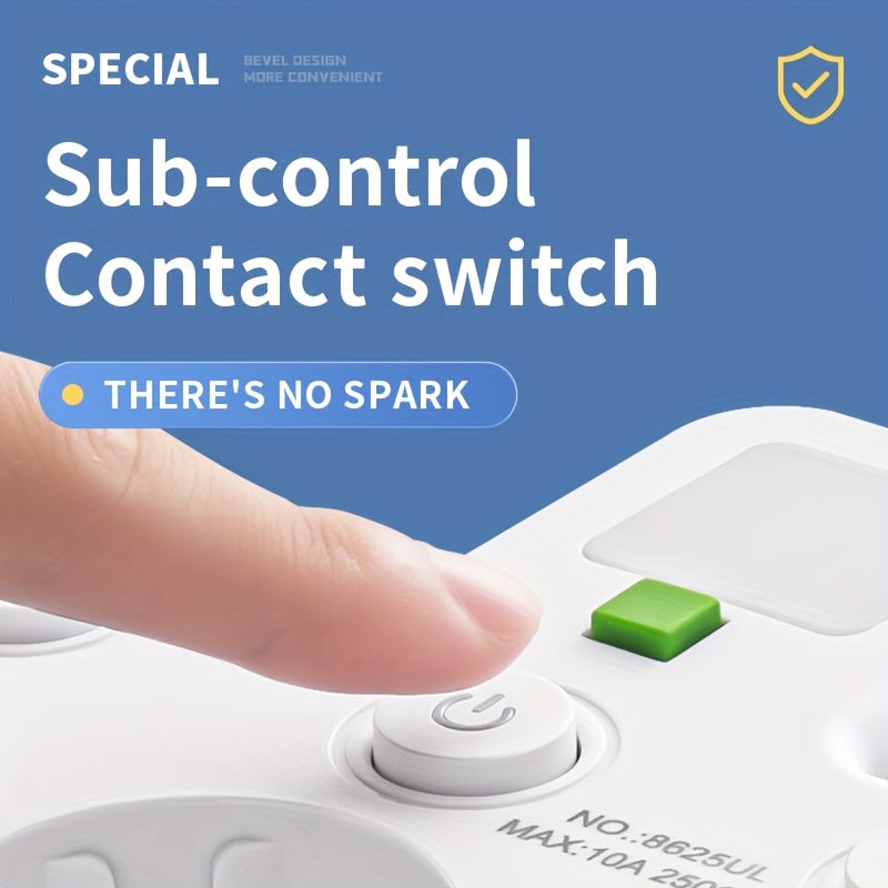Plug Converter Socket with 5 Sockets, Multi-Port Wall Socket with Independent Switch And Small Night Light Adapter