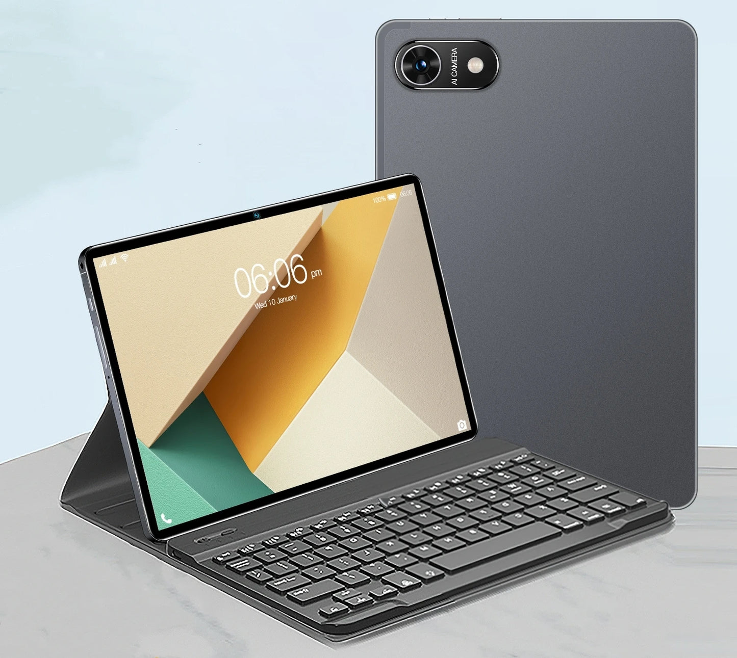 10.1 Inch Android Tablet 2 in 1 with Keyboard and Pen 12GB RAM 256GB ROM 4G 5G Call Octa Core Dual SIM for Education and Work