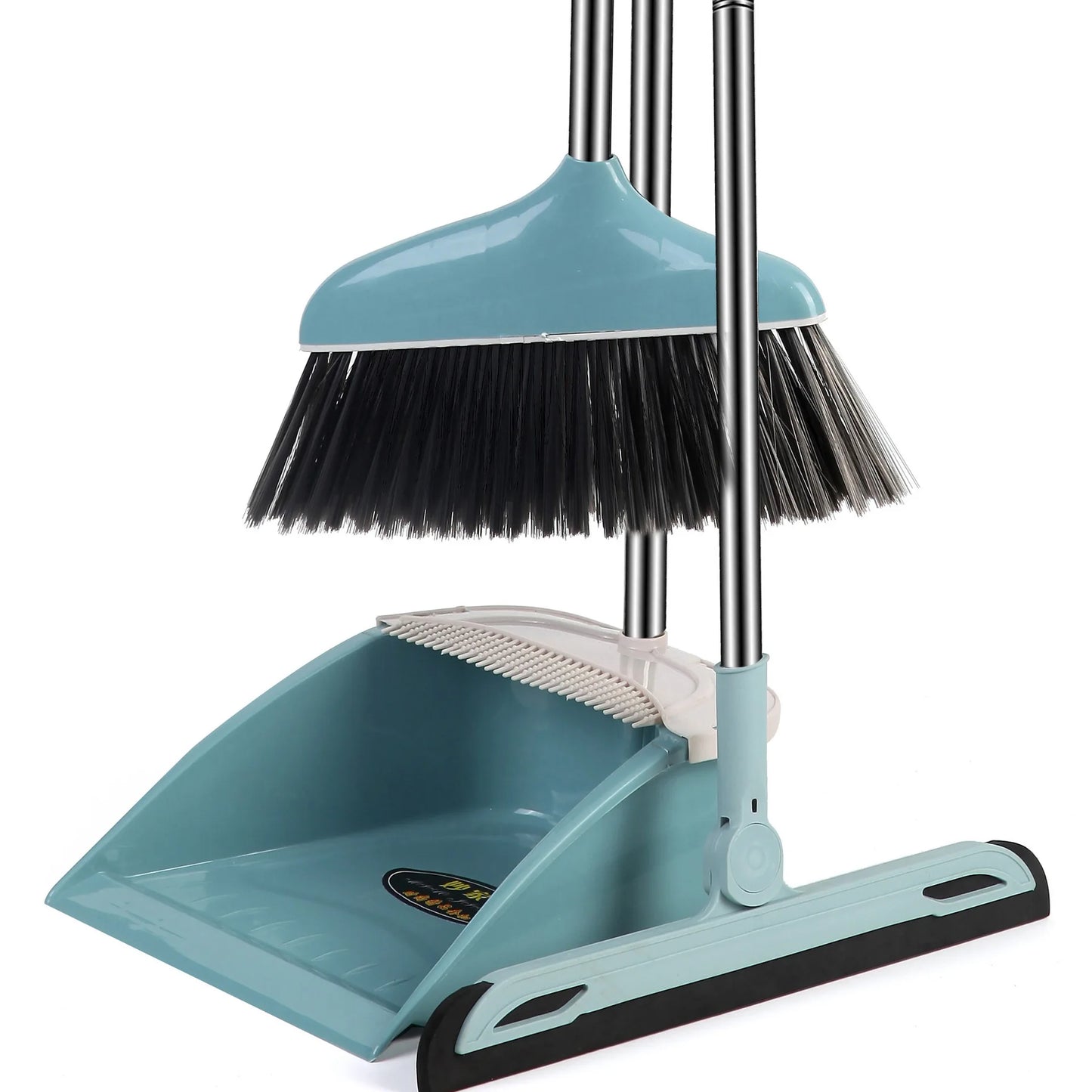 Stand up Broom and Dustpan for Home Use Foldable Long Handle 180 Degree Rotatable Broom Dustpan Combo Set