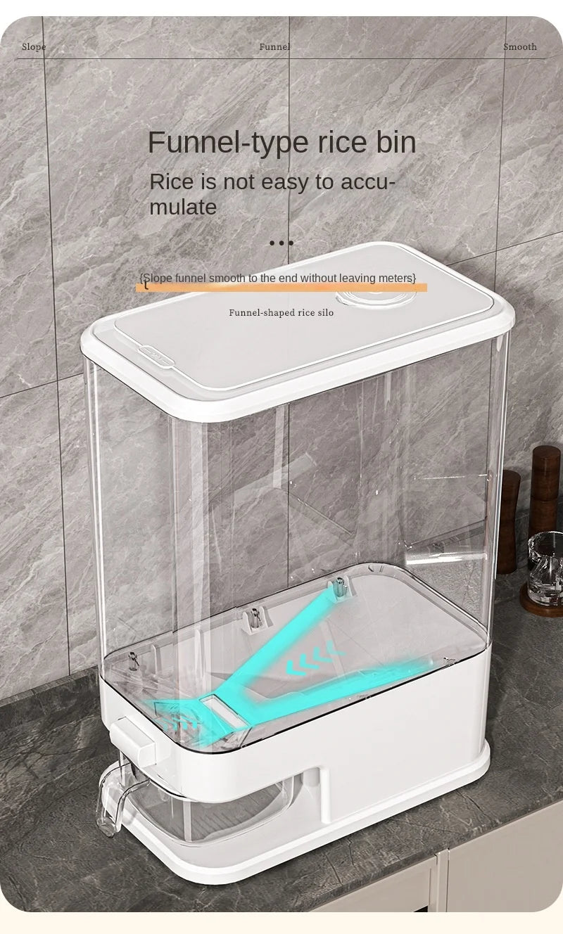 Large Capacity Press-Type Storage Box for Rice Flour Cereals Household Insect-Proof Moisture-Proof Food Grade Sealed Tank