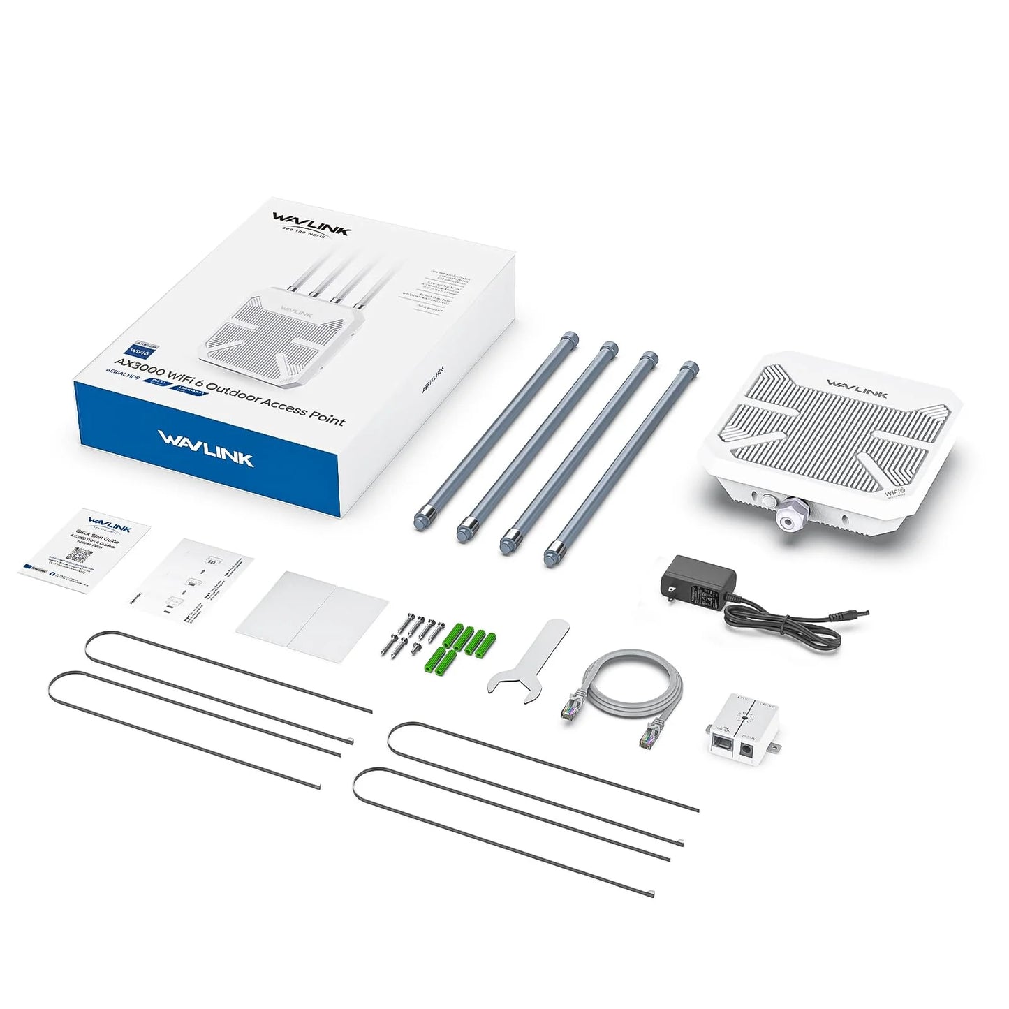 WAVLINK WL-WN573HX3 AX3000 WiFi 6 Outdoor Wireless Repeater Long Range Dual Band/PoE/IP67 Firewall Function for Starlink Farms