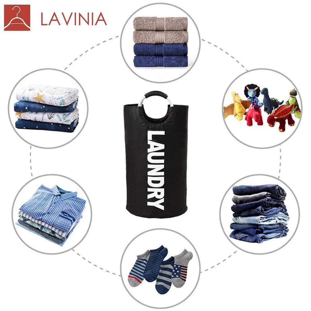Lavinia Lightweight Home Storage Collapsible Fabric Laundry Hamper Laundry Bag Folding Laundry Basket