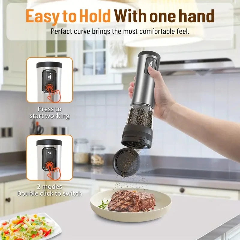 Dropshipping Products 2025 New Rechargeable Electric Salt and Pepper Grinder Adjustable Grinding Speed Coarseness