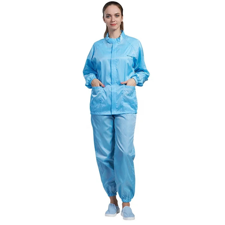H-1106 Unisex Dustproof Lint Free Protection Bio Coverall Esd Antistatic Cleanroom Suit