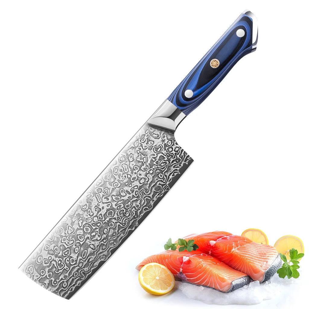 Yangjiang G10 Damascus Kitchen Knife Set Luxurious Wood Handle Vegetables Slicer Slicing Meat Nakiri Fruit Knives