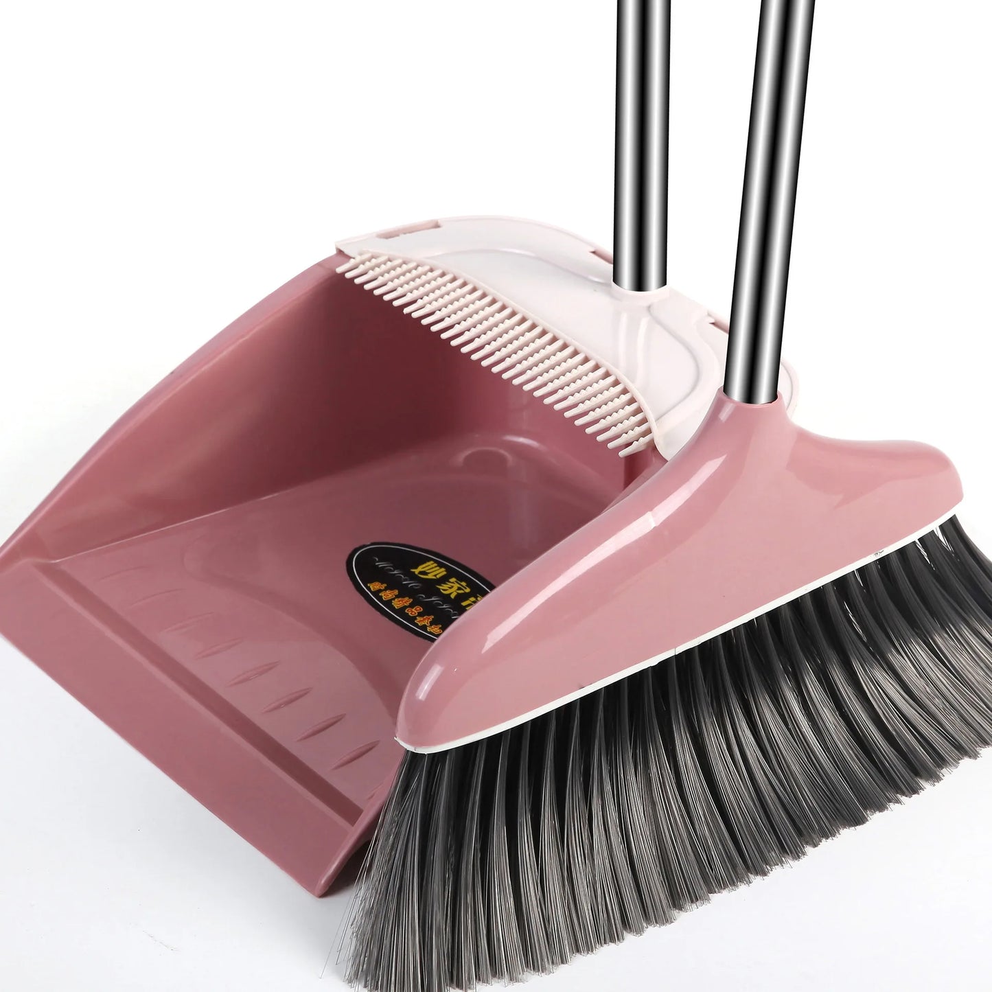Stand up Broom and Dustpan for Home Use Foldable Long Handle 180 Degree Rotatable Broom Dustpan Combo Set