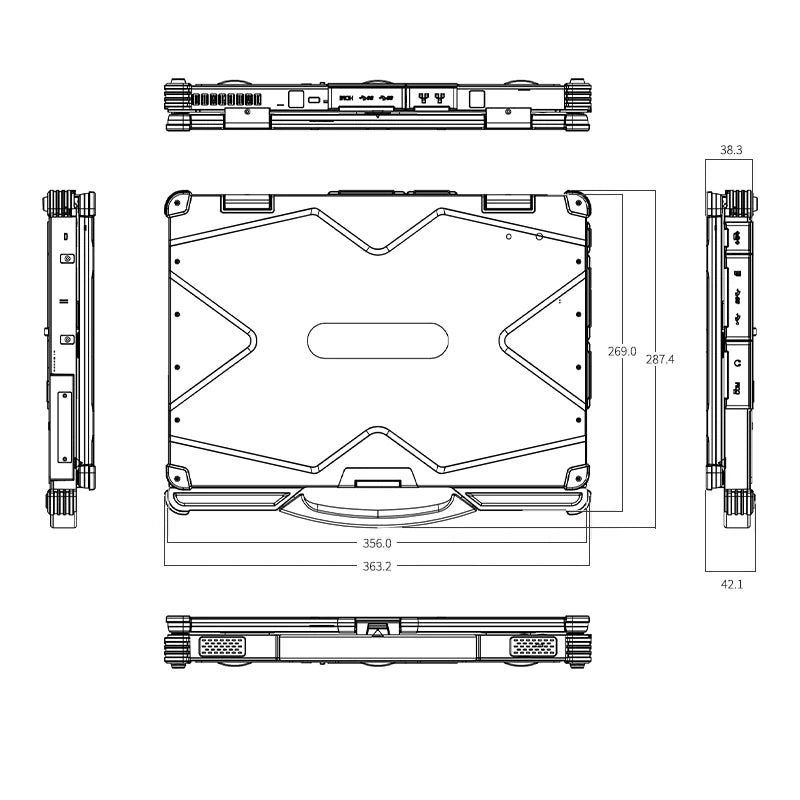 14-Inch Fully Ruggedized Toughbook Notebook Dustproof and Waterproof Industrial PC with FHD Display