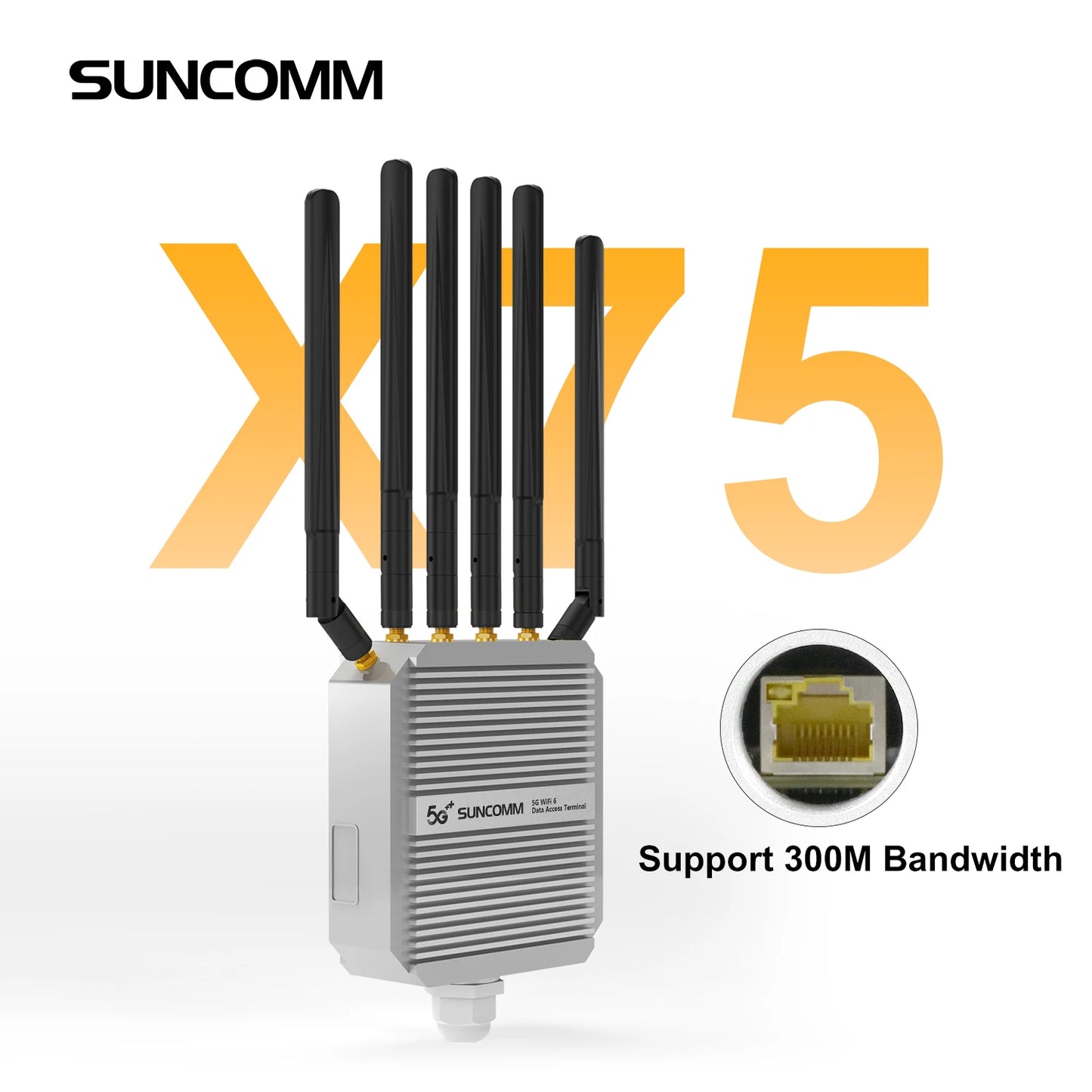 SUNCOMM CP520 X75 AX3000 IPQ5018 Dual Band Waterproof IP67 2.5Gbps High-speed Interface POE Power Supply 5G Outdoor Router