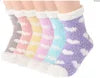 Heart Flanged Flat Women's Socks Rolled Edge Crew Cute Lovely Women's Sleeping Socks Fluffy Bed Sock for Women