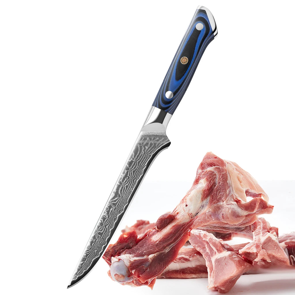 Yangjiang G10 Damascus Kitchen Knife Set Luxurious Wood Handle Vegetables Slicer Slicing Meat Nakiri Fruit Knives