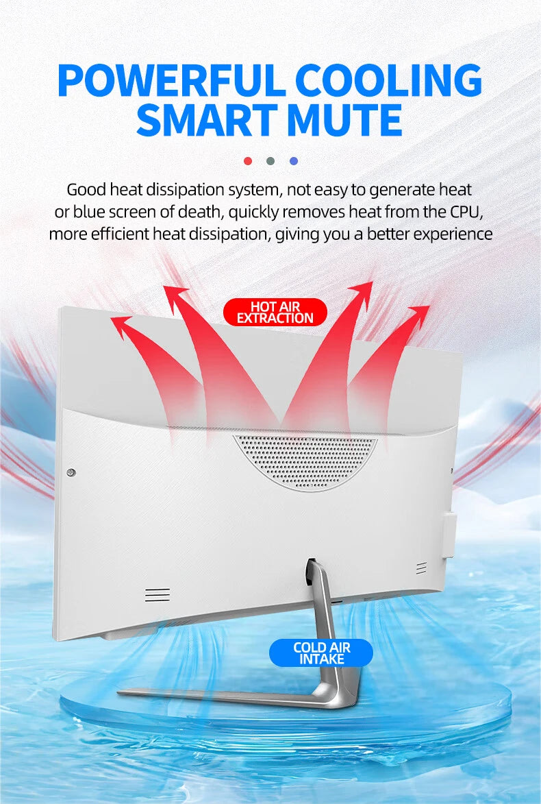 24"27''Inch Curved 8gb16gb32gb Ram 512 Gb Ssd Core I7 I5 I3 Processor All in One Desktop Computer All in One Pc for Supermarket