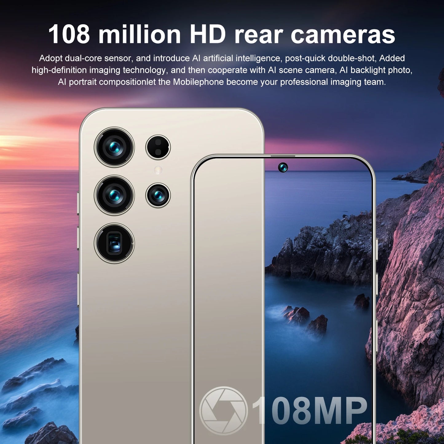 High Quality Original 5G Android S26 Ultra Smartphones 22GB+2TB Storage 7.3 Inch HD Screen Mobile Phone S25 Ultra