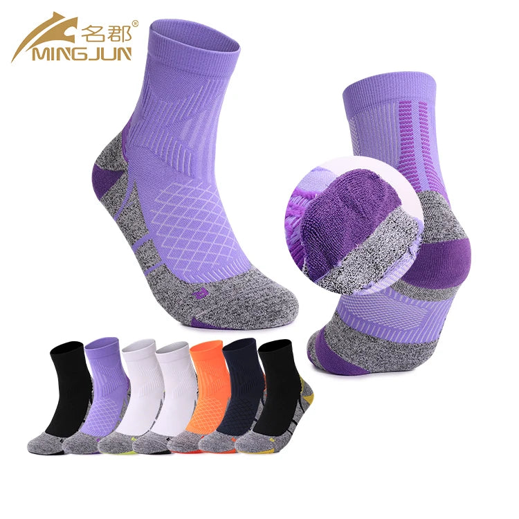 Wholesale Custom Logo Cycling Running Socks Sports Nylon Coolmax Crew Compression Quick Dry Running Socks
