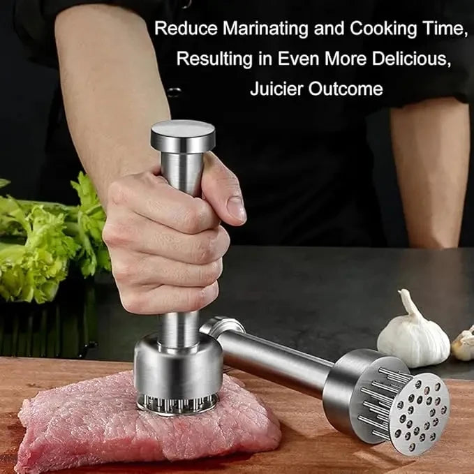Stainless Steel Meat Tenderizer Tool 21 Sharp Needles Meat Piercing, Tenderizing Steak, Beef, Chicken, Pork, Small Meat Grinder