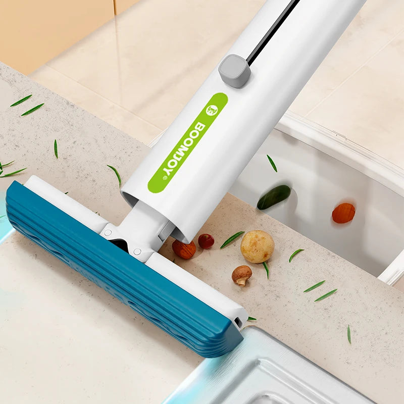 For BOOMJOY Mini Mop Cleaning Sponge Portable Self-Squeeze Equipment for Kitchen Bathroom Mirror Living Room Desk