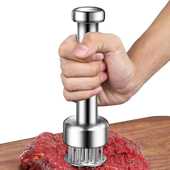 Stainless Steel Meat Tenderizer Tool 21 Sharp Needles Meat Piercing, Tenderizing Steak, Beef, Chicken, Pork, Small Meat Grinder