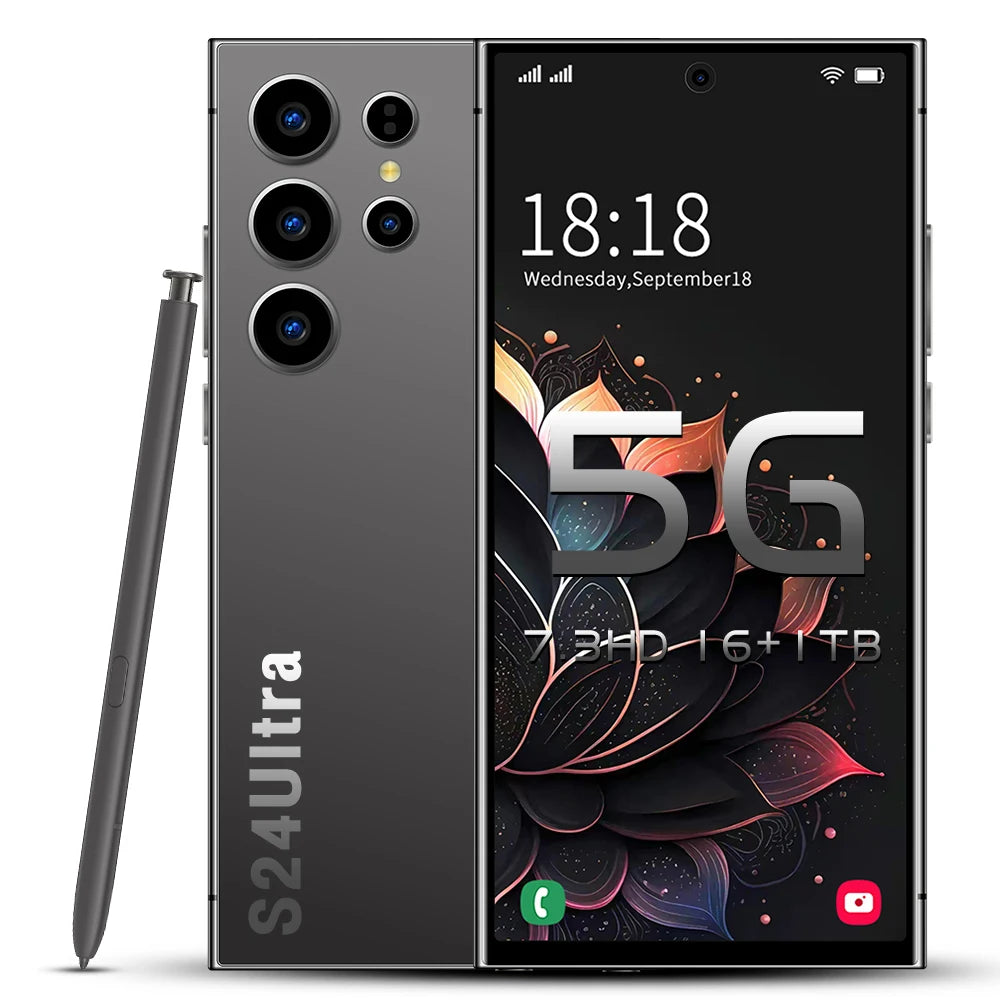 2025 NEW Original Unlocked Dual Card 5G Smart Phone HD 5G Cellphone Android 14 S24 Ultra 16GB + 1TGB Smartphone