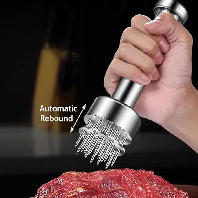 Stainless Steel Meat Tenderizer Tool 21 Sharp Needles Meat Piercing, Tenderizing Steak, Beef, Chicken, Pork, Small Meat Grinder
