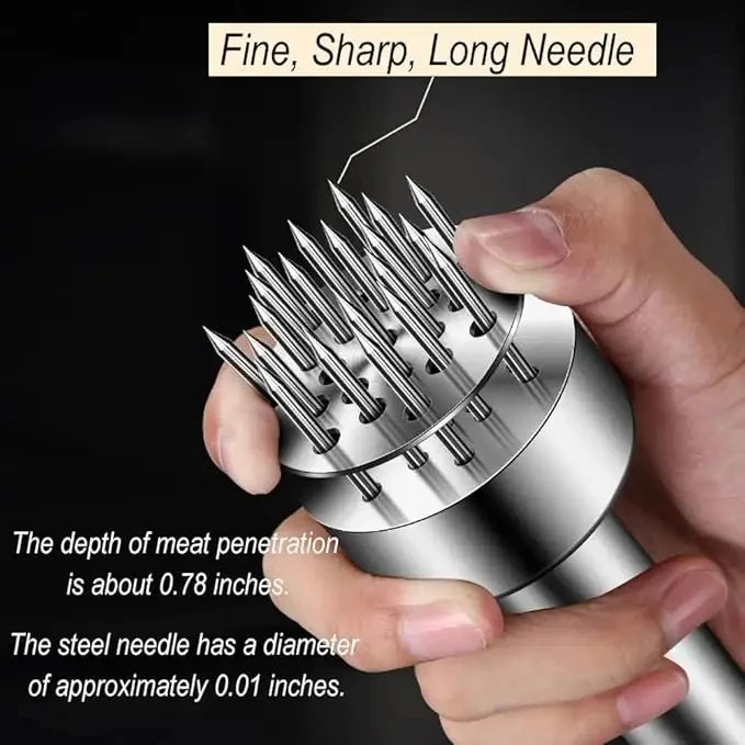 Stainless Steel Meat Tenderizer Tool 21 Sharp Needles Meat Piercing, Tenderizing Steak, Beef, Chicken, Pork, Small Meat Grinder