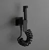 Matte Black Brass Handheld Sprayer Bidet  Shattaf Full Set Cold and Hot Mixer Faucet