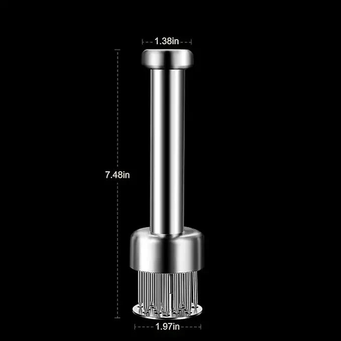 Stainless Steel Meat Tenderizer Tool 21 Sharp Needles Meat Piercing, Tenderizing Steak, Beef, Chicken, Pork, Small Meat Grinder