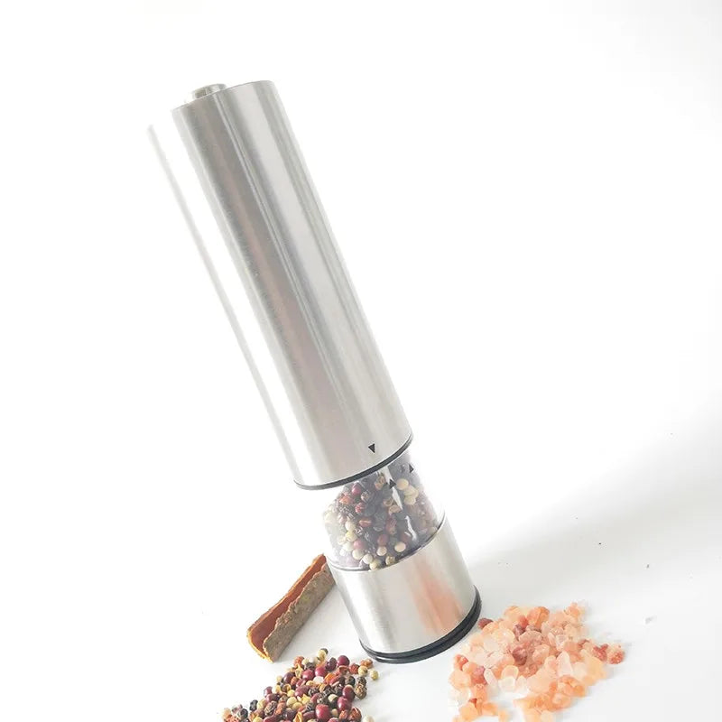 Stainless Steel Electric Salt and Pepper Mills Set with Acrylic Stand Pepper Mill Grinder Electric