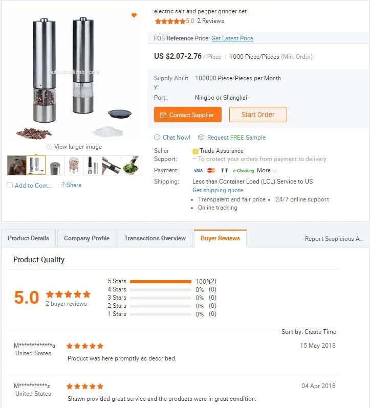 Stainless Steel Electric Salt and Pepper Mills Set with Acrylic Stand Pepper Mill Grinder Electric