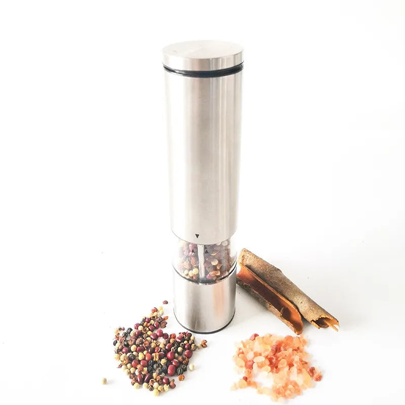 Stainless Steel Electric Salt and Pepper Mills Set with Acrylic Stand Pepper Mill Grinder Electric