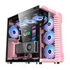 2022 ATX M-AXT RGB Fan LED Lights PC Gaming Computer Case Desktop