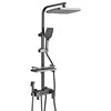 Brass Wall Mounted Black Gold Bath Faucet Set Concealed Hand Square Thermostatic LED Smart Bathroom Faucet Shower System Rain