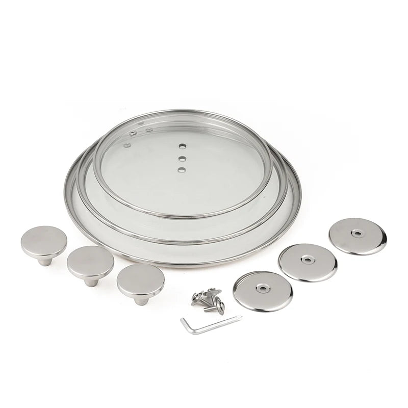 For  Hybrid 3-Pc Stainless Steel Cookware Set 3-Ply Honeycomb Non-Stick Kitchenware with Lids for Home Cooking