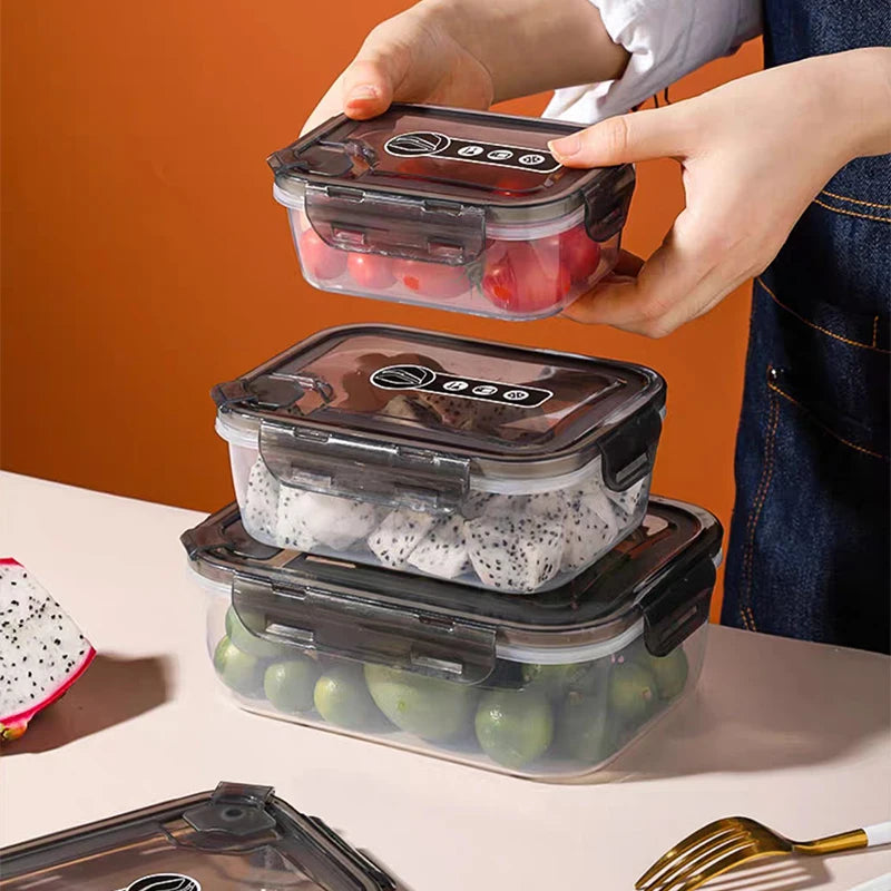 Factory Custom logo Microwaveable Crisper Set Airtight Meal Prep Bento Salad Box Plastic Food Storage Container with Snap Lock
