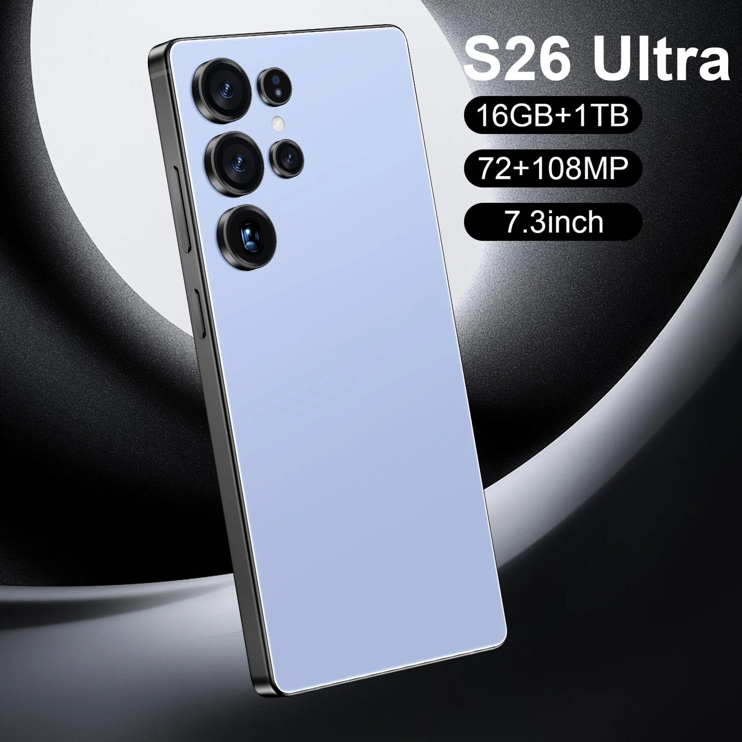 Hot Sale S26 Ultra 5G Smartphone 7.3 Inch Full HD Deca Core 16GB+1TB Memory Long Battery Life CDMA Face Unlock Wholesale Price