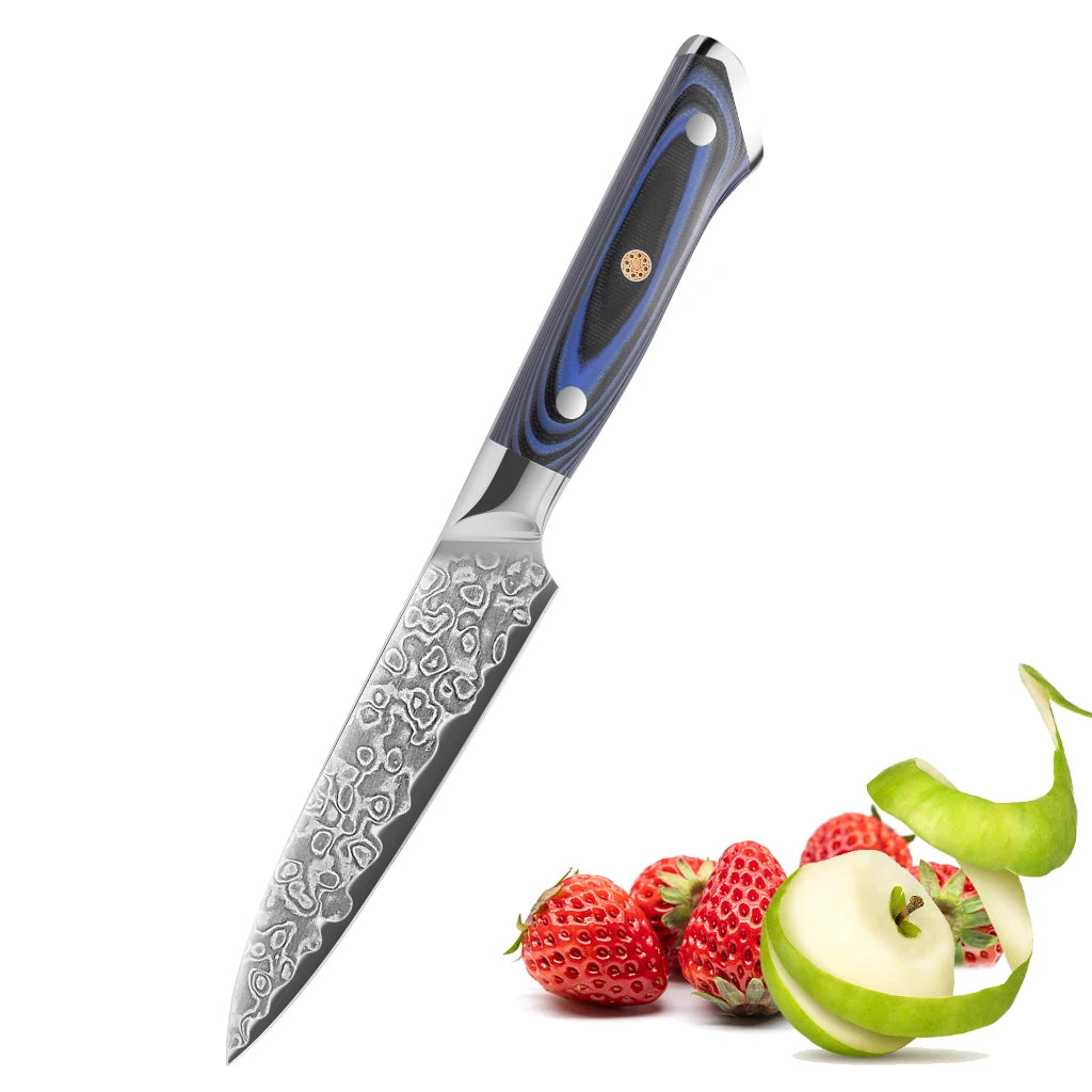 Yangjiang G10 Damascus Kitchen Knife Set Luxurious Wood Handle Vegetables Slicer Slicing Meat Nakiri Fruit Knives