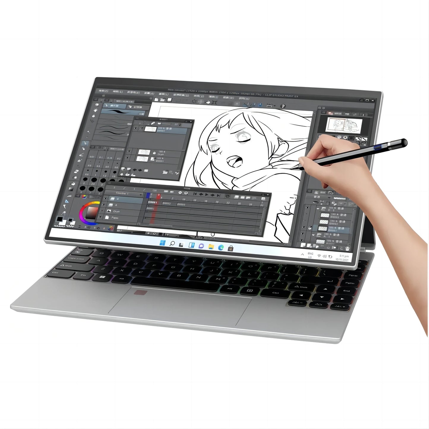 14 Inch Touch Screen Yoga Laptop for Business Intel Celeron 12th Gen N95 16GB DDR4 RAM 2TB SSD for Daily Use