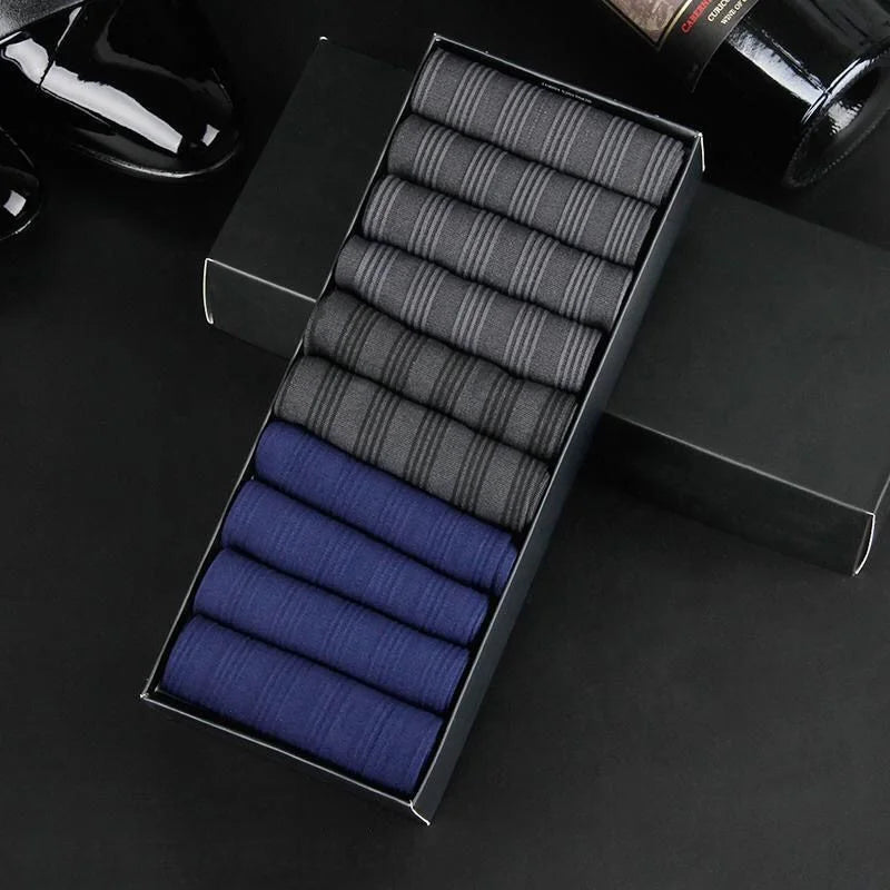 Wholesale 10 Pairs Gift Box Set Summer Thin Socks Ice Silk Sheer Business Dress Socks for Men