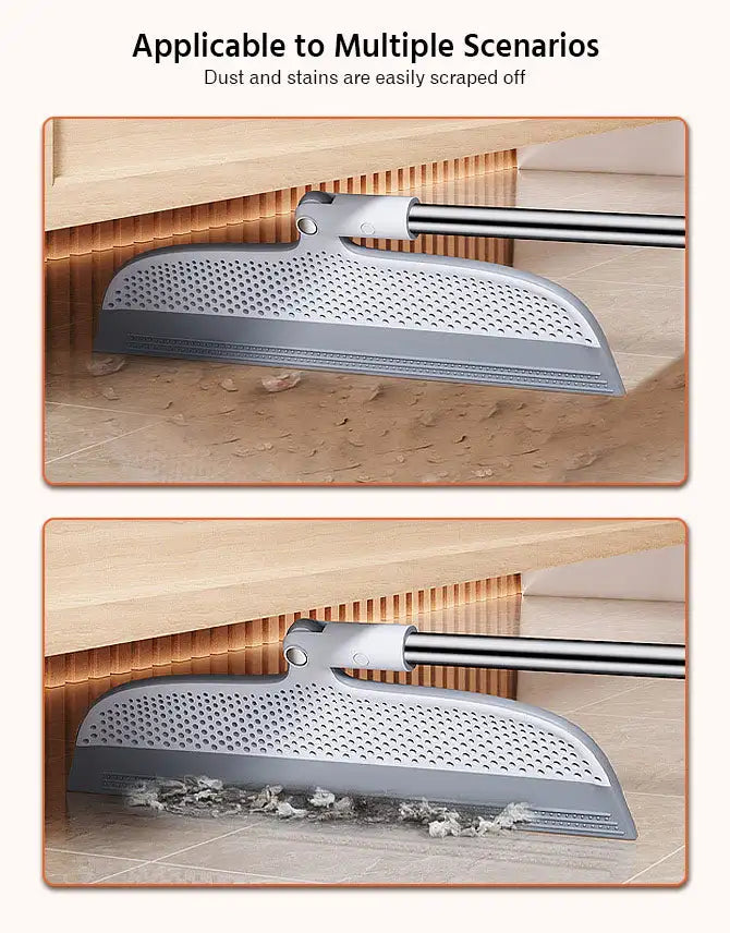 Vassoura mágica JOYBOS de 50 polegadas, 2 em 1, com lâmina removível em silicone, ideal para limpeza a seco e limpeza de pavimentos.