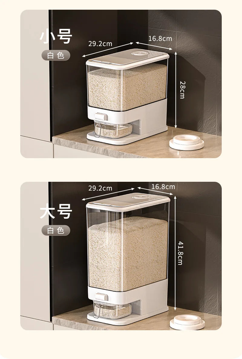 Large Capacity Press-Type Storage Box for Rice Flour Cereals Household Insect-Proof Moisture-Proof Food Grade Sealed Tank