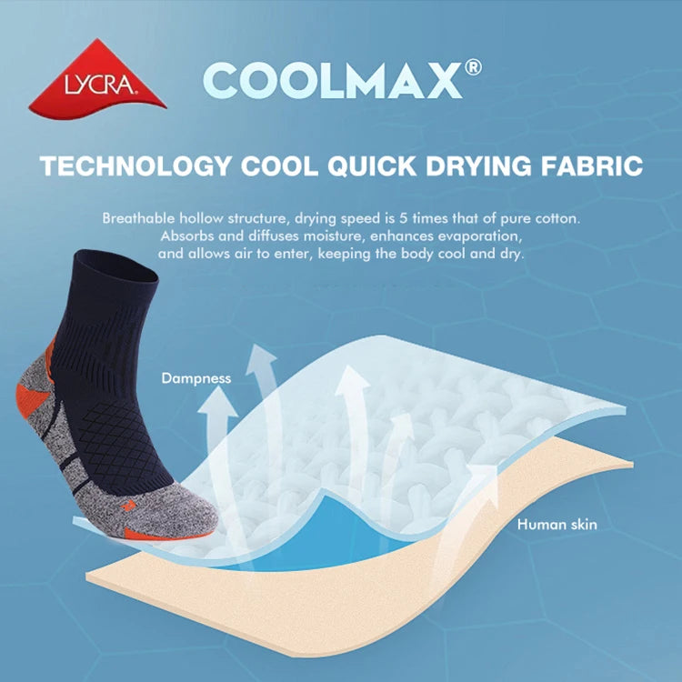 Wholesale Custom Logo Cycling Running Socks Sports Nylon Coolmax Crew Compression Quick Dry Running Socks