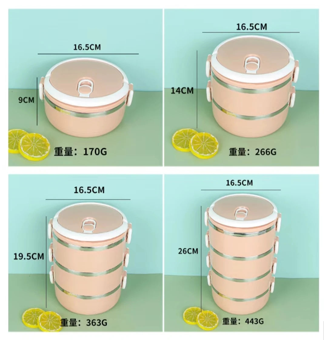 Portable Thermal Lunchbox Picnic Office Students Kids Workers School Japanese Bento 4-Layers Stainless Steel Lunch Box Food